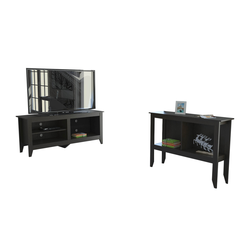 Rack + Arrimo Essential Color Wengue Para Sala De Estar